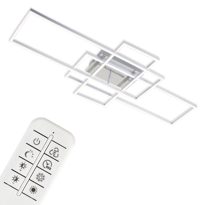Briloner Deckenlampe Frame LED Lampe dimmbar CCT 3-flammig aluminium 104x42cm - 4002707384106