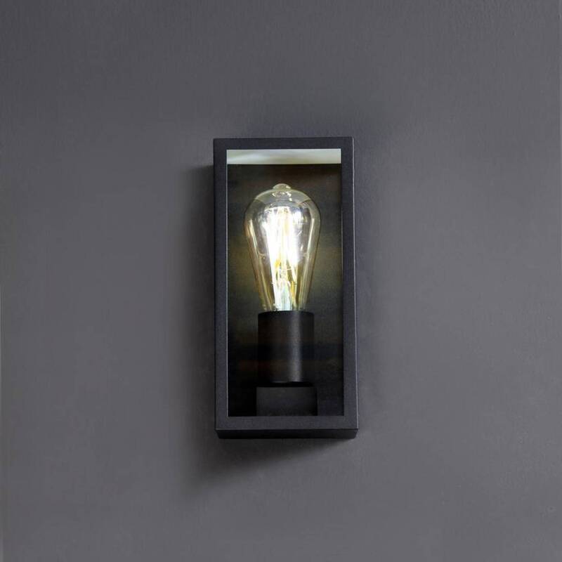 Eco-Light Außenwandleuchte Karo Aluminium Glas schwarz Wandlampe Lampe Leuchte - 4250294315595