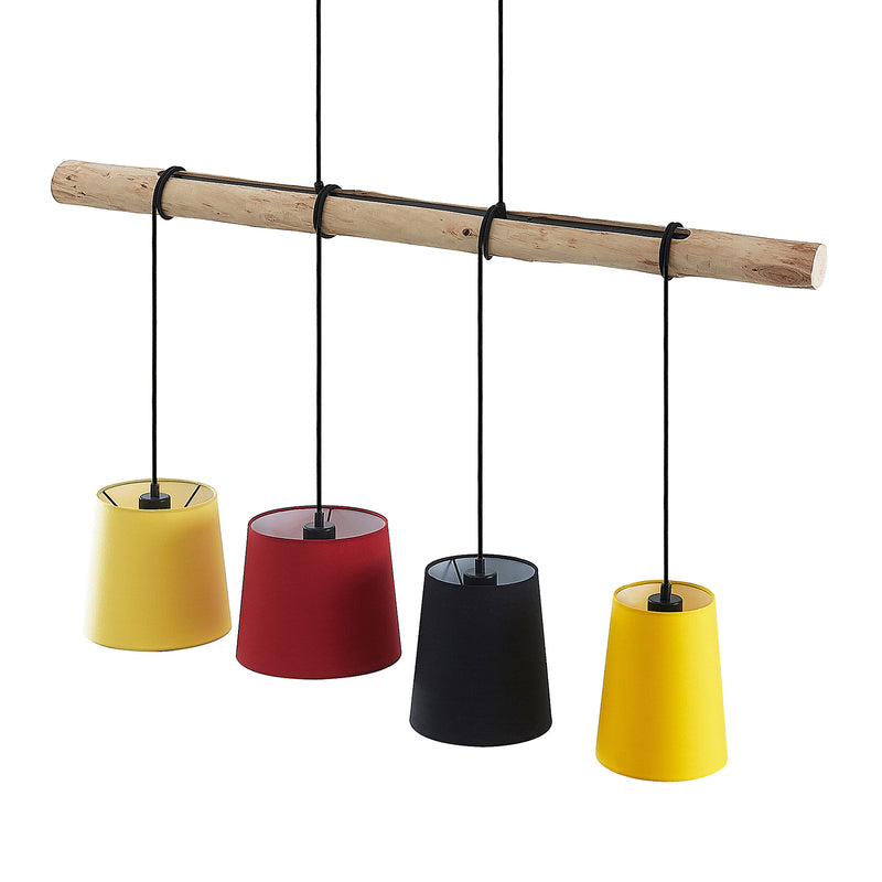 Lindby Hinai Hängeleuchte Deckenlampe Pendelleuchte Lampe Licht schwarz rot g688 - 4251911724653