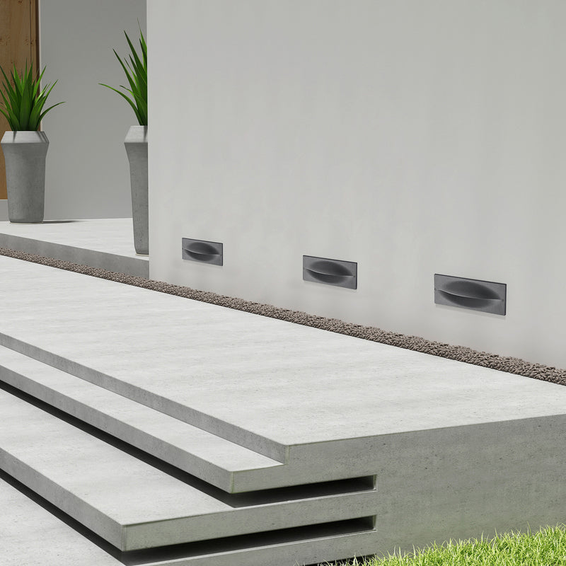 Lucande LED Wandeinbauleuchte Zandro anthrazit Gartenleuchte IP65 25cm 11W - 4251096583328