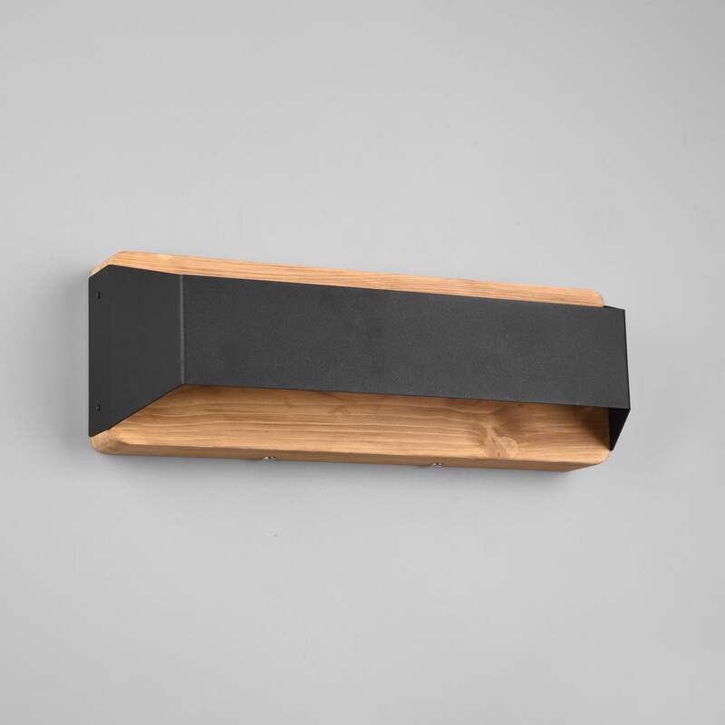 Wandleuchte Wandlampe Trio Lighting Arino LED schwarz matt Metall Holz dimmbar - 4017807502787