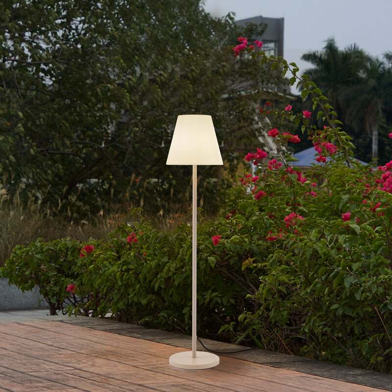 Lucande Terrassenleuchte Jaimy LED Gartenlampe Außenleuchte beige 152,5cm - 4251911798838