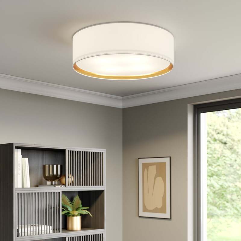 TK-LightingDeckenleuchte Bilbao LED Lampe dimmbar weiß gold Ø60cm 17cm Höhe - 5901780534332
