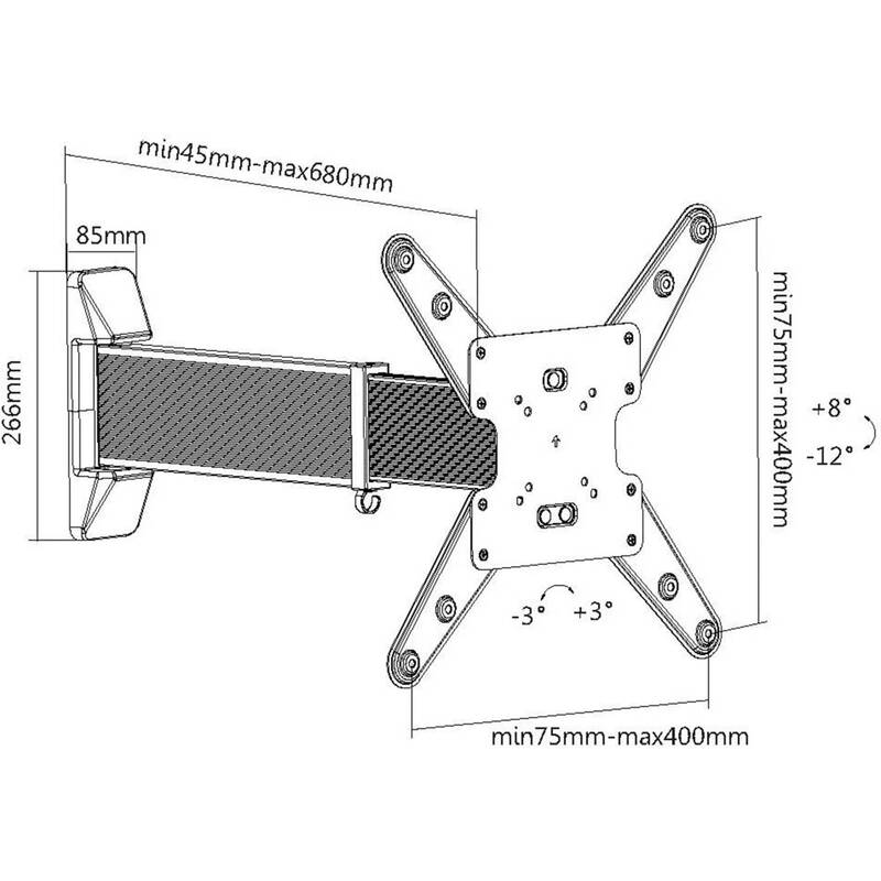 My Wall TV-Wandhalterung Ausziehbar Neigbar Schwenkbar 58,4-139,7cm schwarz 35kg - 4012386132967