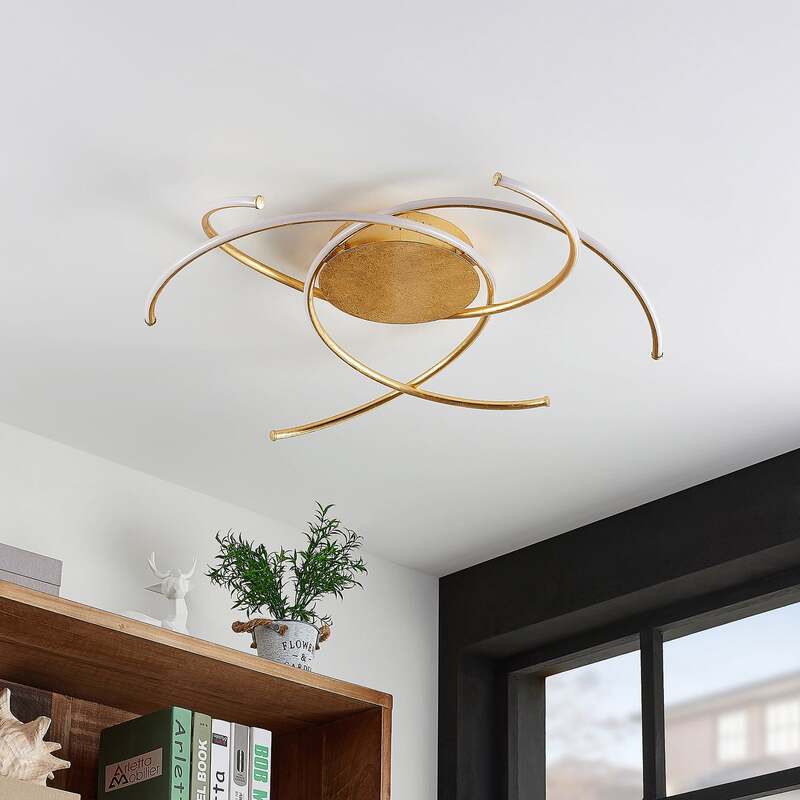 Lindby Deckenleuchte Yareli LED Lampe Leuchte dimmbar gold Ø 70 cm 3000K 2800lm - 4251911711073