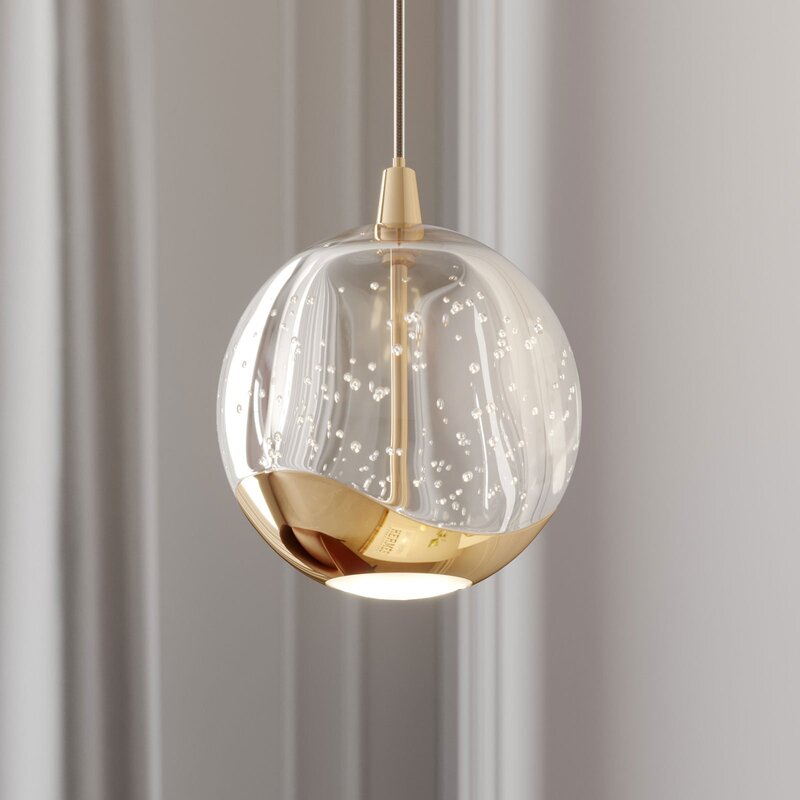 Lucande LED-Pendelleuchte Hayley Pendelleuchte Lampe Leuchte Glaskugel 1-fl gold - 4251096562439