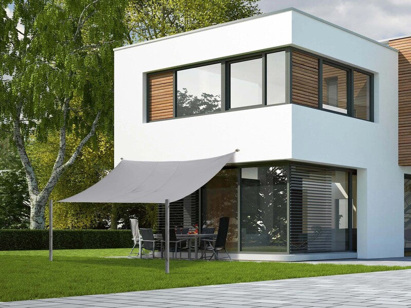 Sonnensegel Neptun Beach Quadrat 360cm x 360cm Silbergrau Sonnenschutz Garten - 4007874125644