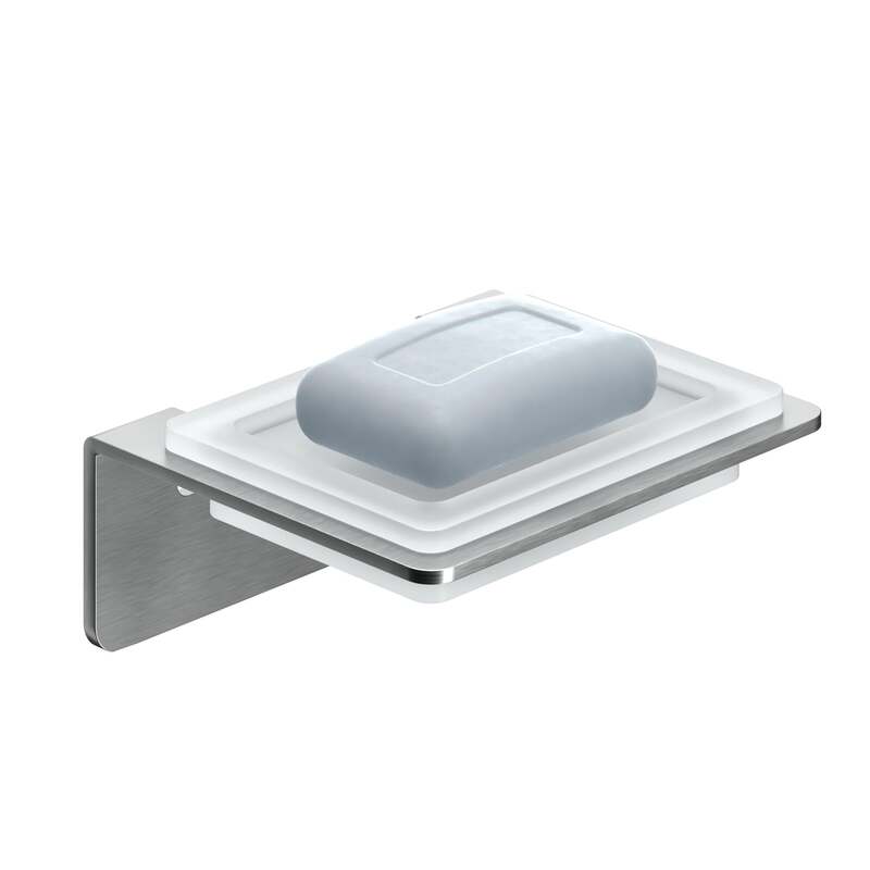 Weissenstein Seifenschale Schale Glashalterung Wandmontage Silber Bad 9 STÜCK - 4260470460766