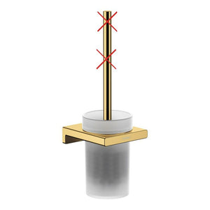 B-Ware Hansgrohe WC-Bürstengarnitur Wandmontage Goldoptik Designer Zubehör Mattglas 6mm