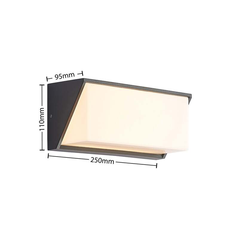 Lindby Außenleuchte Wandlampe LED dunkelgrau IP65 Außenlampe warmweiß 25 cm - 4251911706185