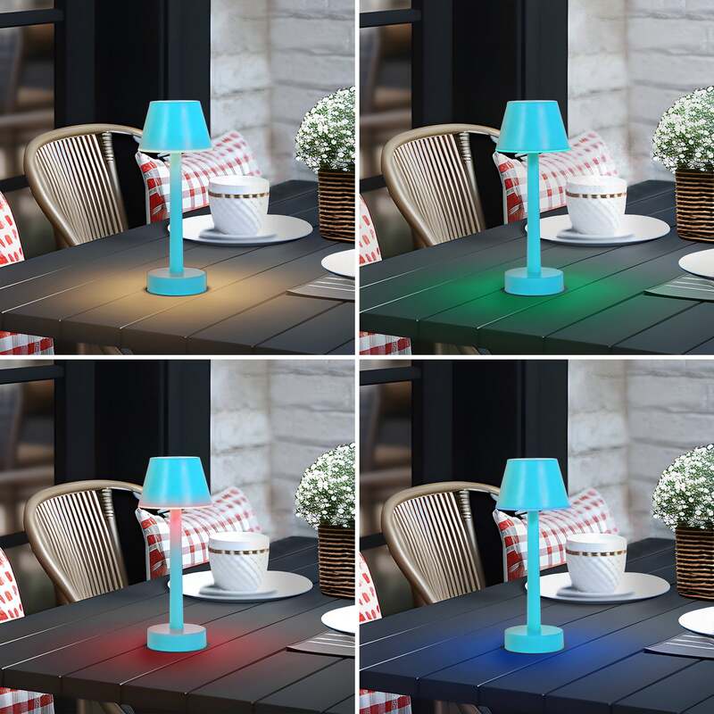 Lindby Akkuleuchte Gaja LED dimmbar USB RGBW Gartenlampe blau IP44 24cm - 4251911776652