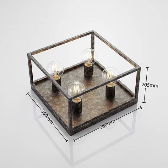 Lindby Lejus Deckenlampe 4-flg. rost E27 Decken-Lampe Deckenlicht Dekoleuchte - 4251096565461