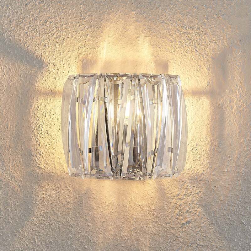 Lindby Wandleuchte Wandlampe Sofia LED Leuchte dimmbar chrom transparent 23cm - 4251911708103