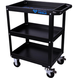 B-Ware Brilliant Tools Servicewagen BT150900 Werkstattwagen mit 3 Ablagen und Rollen