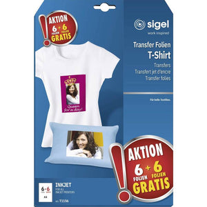 B-Ware Sigel TShirt Transferfolien Textilfolien helle Baumwolle 12 Stück Inkjet