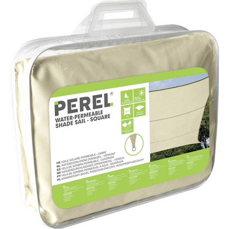 Perel Sonnensegel Sonnenschutz Sun Sail Creme Polyester UV Schutz 4x500x500cm - 5410329479657