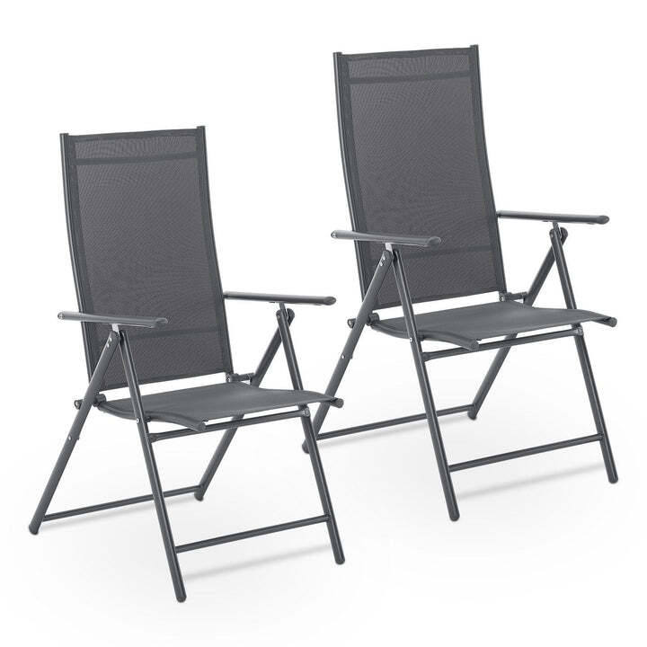 Gartenstuhl Calena Klappstuhl mit 7-fach verstellbarer Lehne 2er Set anthrazit - 4262437184647