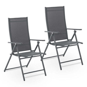 B-Ware Gartenstuhl Calena Klappstuhl mit 7-fach verstellbarer Lehne 2er Set anthrazit