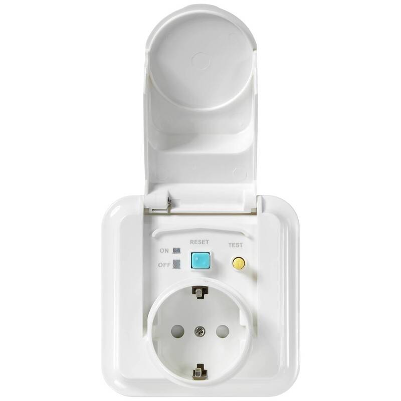 SYGONIX IP44 Unterputz-Fehlerstrom-Sicherheitssteckdose 3600 W 16 A Weiß - 4064161260242