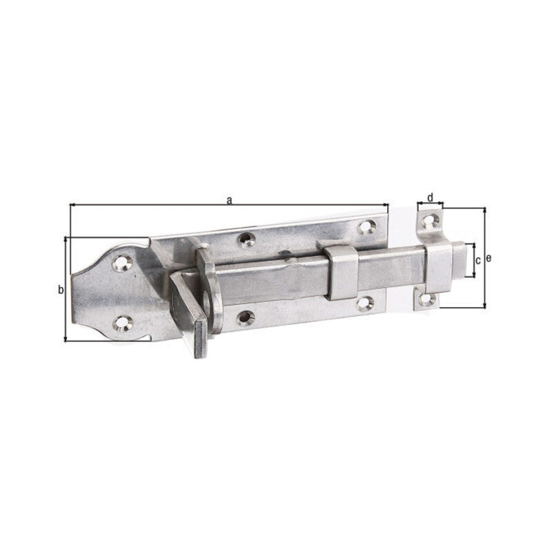 GAH Alberts Schlossriegel Tür Edelstahl Gelb Gerade Mit Schlaufe 120mm 10 STÜCK - 4004338116910