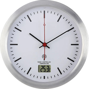 B-Ware Renkforce Funk-Badezimmeruhr E1003R 17cm digital Silber weiß feuchtraumgeeignet