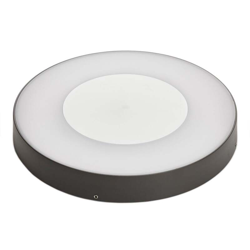 Lucande Deckenleuchte Außenlampe LED Sensorleuchte Sora rund weiß dunkelgrau IP5 - 4251096555851
