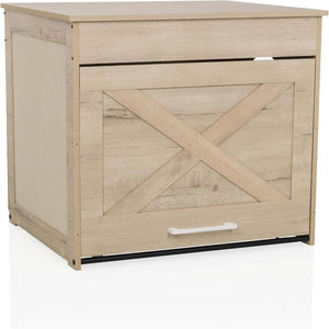 B-Ware hjh LVING Katzenhaus Katzenbox Katzenklo PAWBOX 1 Eiche Schublade Kratzbrett
