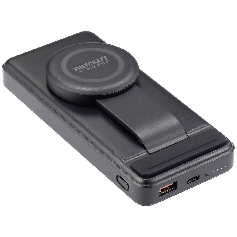 Voltcraft Wireless Powerbank 20000 mAh Qi Ladegerät Akku Schwarz mit - 4064161293394