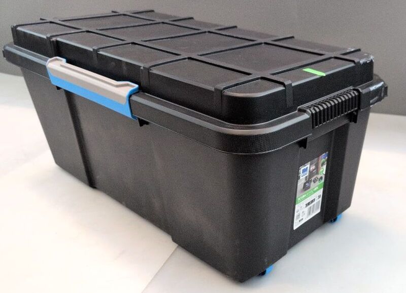 KIS Aufbewahrungsbox Kunststoff stapelbar 80l Grau-Blau Schwarz 780x350mm 1 St. - 8013183032555