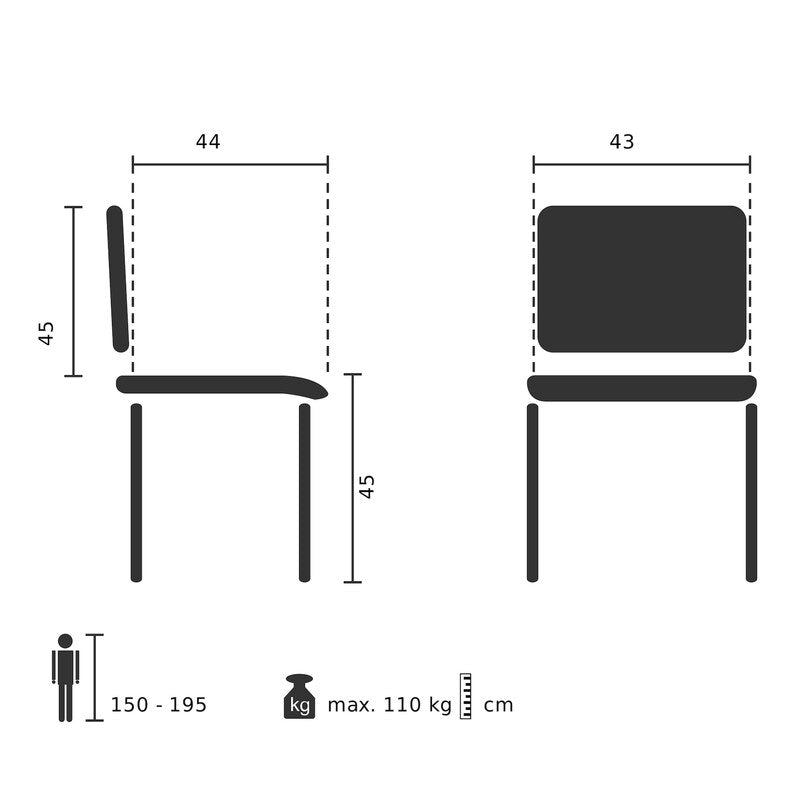 hjh OFFICE Besucherstuhl Stuhl schwarz Netzstoff stapelbar  2 STÜCK - 4064323035374