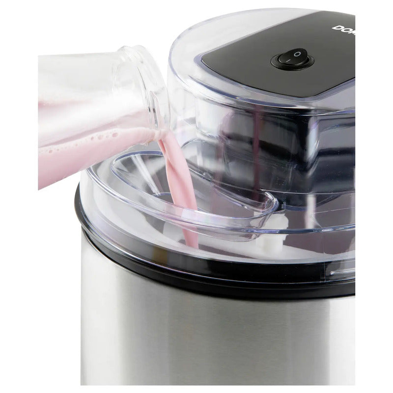 DOMO Eismaschine 2l Edelstahl Eisbereiter Eismaschine für leckeres Eis schnell - 5411397176691