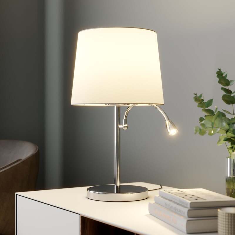 Lindby Tischleuchte Benjiro LED Leselampe Lampe mit Flexarm weiß 52cm hoch - 4251096546750