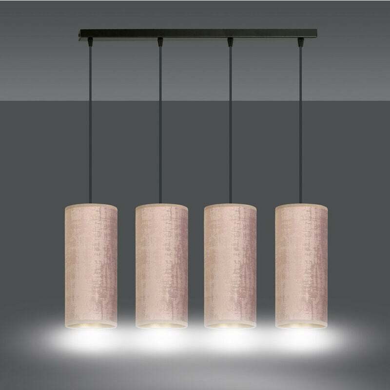EMIBIG LIGHTING Pendellampe Joni Hängeleuchte Leuchte Textil 4fl lang rosé-gold - 5901738920910