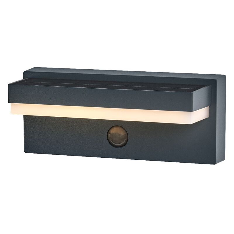 OSRAM Wandleuchte LED Außen dunkelgrau Solar USB robust PIR Sensor IP54 3000K - 4099854415715