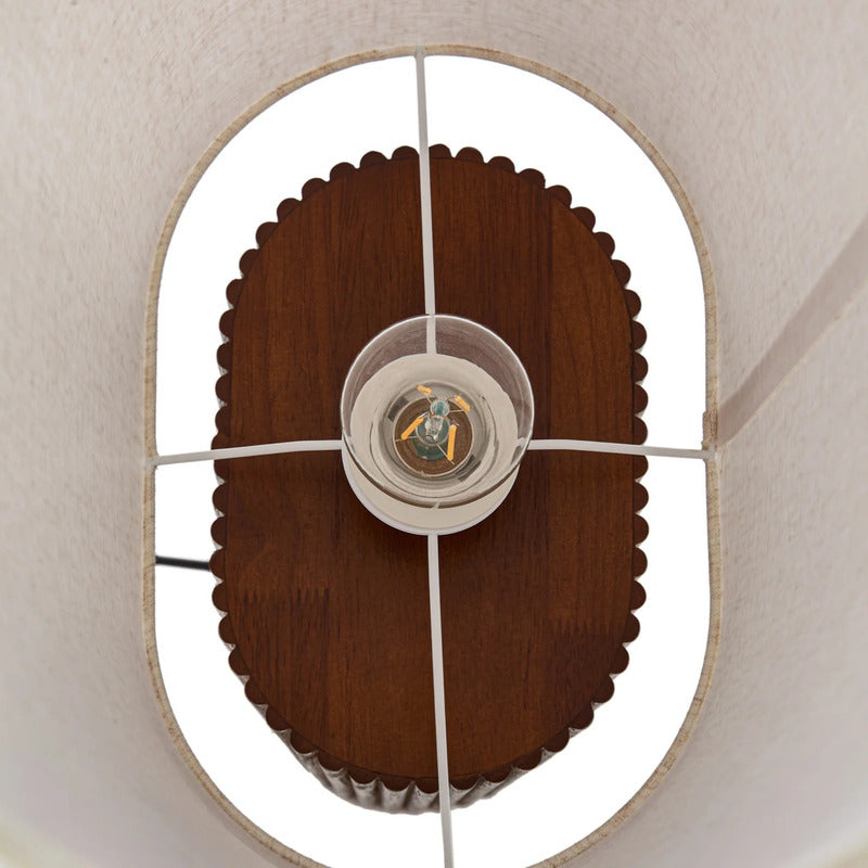 Lindby Stehleuchte Kimiko LED Lampe Leuchte aus Walnussholz beige 100cm hoch - 4255830913761