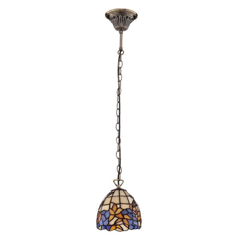 Artistar Hängeleuchte Tiffany Stil COLIBRI dimmbar Lampe bunt braun 15x13cm - 0243158701599