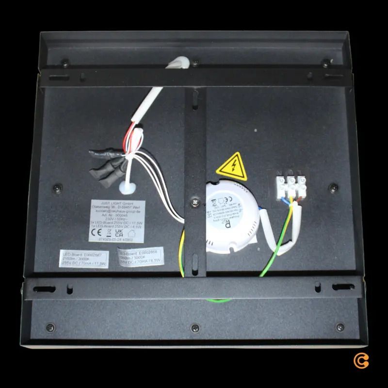JUST LIGHT LED Deckenlampe Leuchte Tola Holz hell schwarz 3000K 40x40cm 26W - 4043689000455