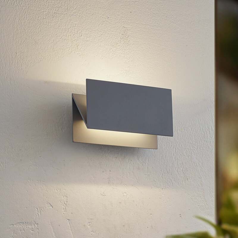 Lucande LED-Außenwandleuchte Meja grau 27cm IP54 Aluminium 13W 1600lm - 4251911798449