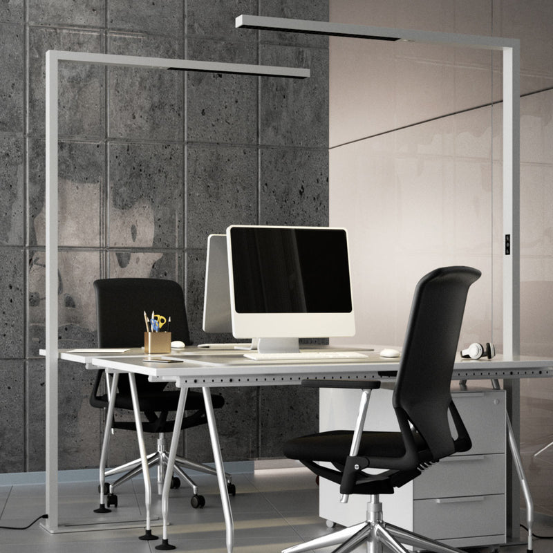 Arcchio LED Office Floor Lamp Jolinda, Silver, 4,000 K, Sensor - 4251096542417