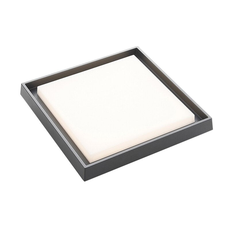 Lucande Deckenleuchte Lampe LED Außen dunkelgrau weiß Aluminiumdruckguss quadrat - 4251096556094