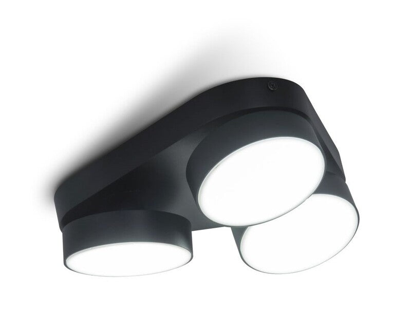 Lutec LED Deckenspot Stanos CCT 3-flammig dimmbar schwarz Deckenlampe App - 6939412000985