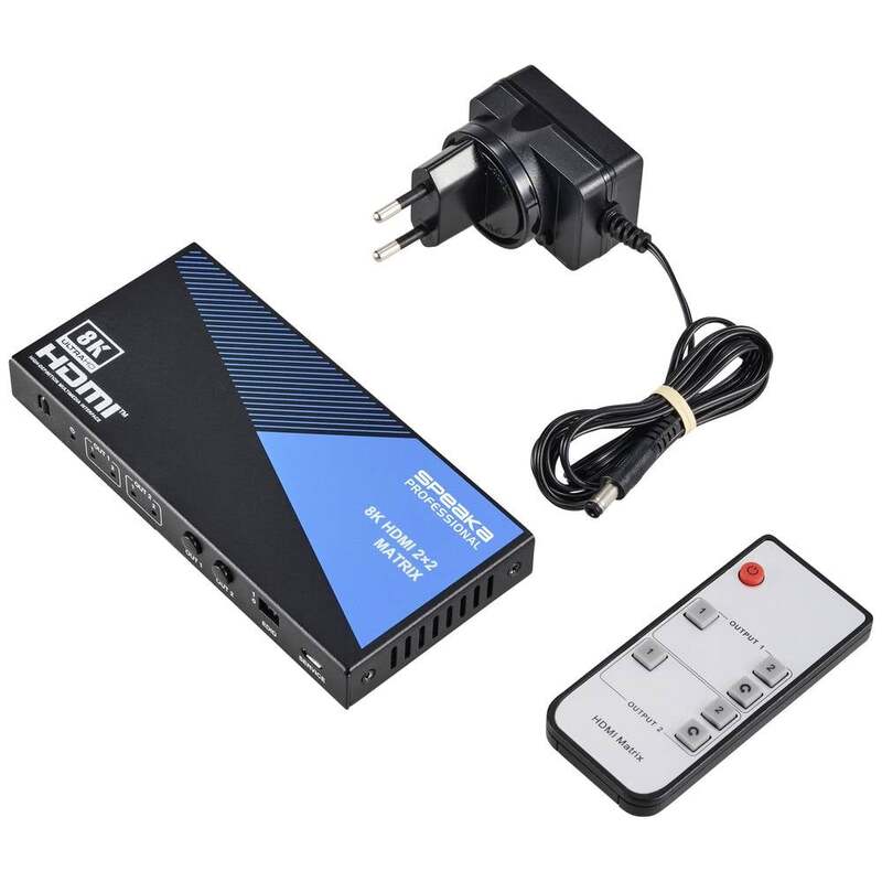 SpeaKa Professional SP-11571776 2+2 Port HDMI-Matrix-Switch Ultra HD-fähig - 4064161292083