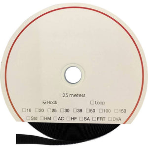 B-Ware FASTECH Klettband selbstklebend 25000mm x 16mm schwarz Haftteil Acrylat 25m