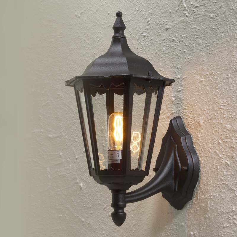 Konstsmide Außenwandleuchte Firenze schwarz Gartenleuchte Lampe 48cm E27 IP43 - 7318307213751