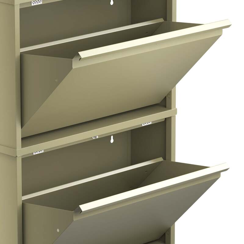 Paplet Schuhschrank Aufbewahrung Gelb Grau Handtuchschrank 685x500x150mm - 8720598052169