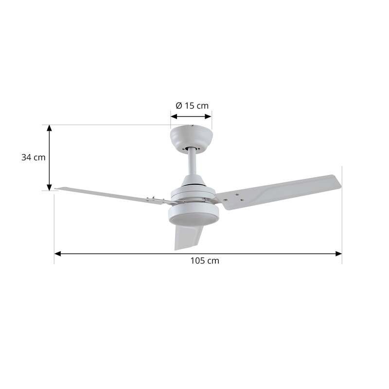 Lindby LED-Deckenventilator Aerallo weiß CCT leise 105 cm 18 W Fernbedienung - 4251911779899