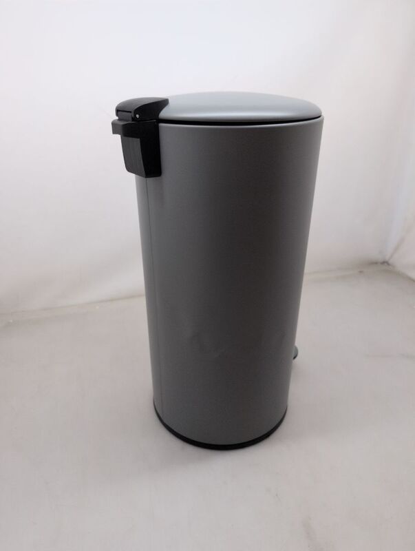 hjh OFFICE CLEAN STEP 2 Mülleimer grau Metall 30L Treteimer für Küche Büro - 4064323109372