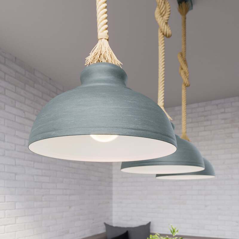 Lindby Hängeleuchte Chaby 3-flammig LED Pendelleuchte dimmbar hellgrau 111cm - 4251096568585