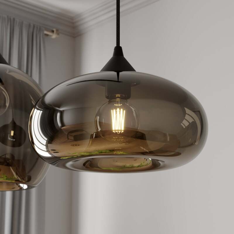 Lindby Pendelleuchte Hängeleuchte Marla LED Lampe 3-flg. dimmbar rauchgrau 102cm - 4251096569766