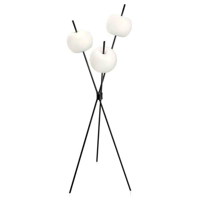 kdln Stehleuchte Bodenlampe Kushi LED schwarz Metall Glas dimmbar Schalter 140cm - 8015086000556